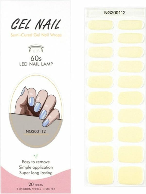 Gel nail wraps - gel nagel wraps - gel nail stickers - gel nagel folie - uv lamp - yellow