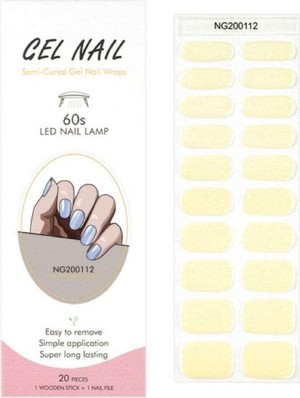 Gel nail wraps - gel nagel wraps - gel nail stickers - gel nagel folie - uv lamp - yellow