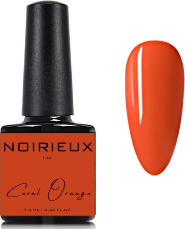 Gellak - noirieux® premium gellak - nagellak - gel nagellak - 7. 5ml - coral orange - oranje gellak