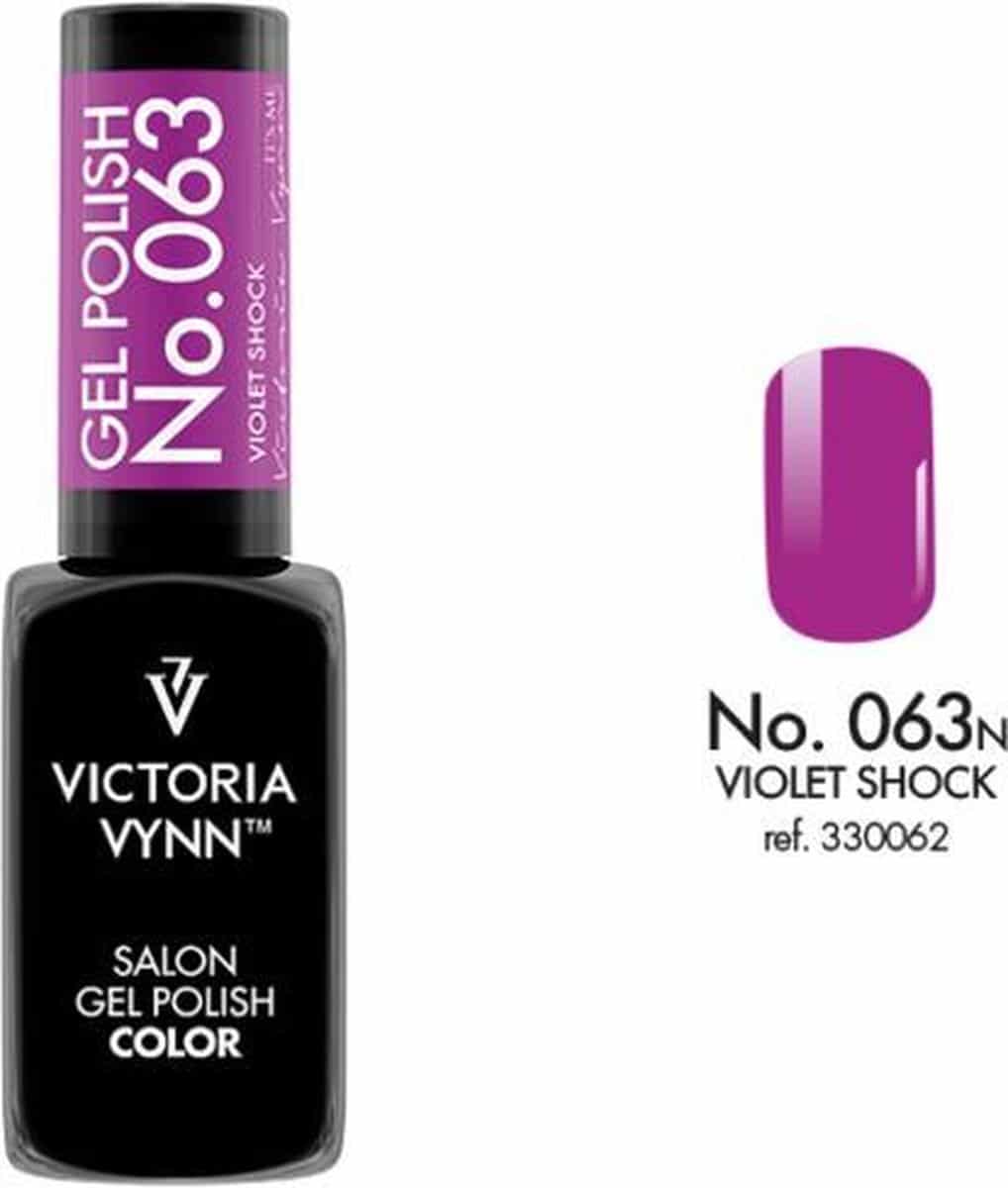 Gellak Victoria Vynn™ Gel Nagellak - Salon Gel Polish Color 063 - 8 ml. - Violet Shock