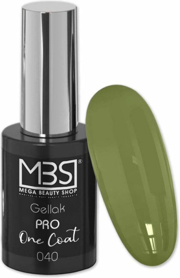 Gellak - one coat - 1 keer dekkend - gel nagellak - 10ml - mbs - leger groen - professioneel 40