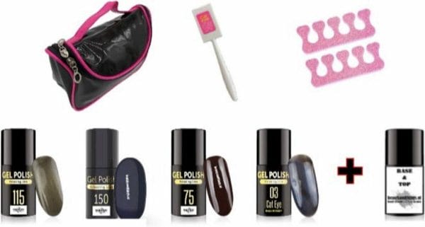 Gellak pakket Pocahontas van BeautyOfNoelle® 4 x 5ML gellakken inclusief 5ML Base en Top 2in1 coating & luxe opbergtas-gelnagels-acrylnagels-nepnagels-manicure-gellak-actiepakket