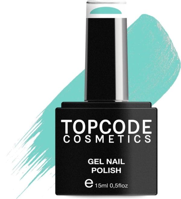 Gellak van topcode cosmetics - bright turquoise - #tcbl32 - 15 ml - gel nagellak
