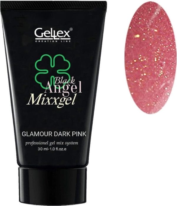 Gellex black angel mixxgel, polygel, polyacryl gel, glamour dark pink 30ml