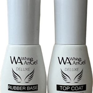 Gellex Rubber Base Coat 10ml & No Wipe Top Coat 10ml, Gel in Bottle, Gel Nagellak Led/UV Gellak Set
