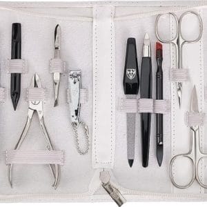 Germany Nagelset 'Palermo' 12-delig. Manicure pedicure reisetui set nagelverzorging nagelnecessaire stalen instrumenten merkkwaliteit, manicure set kunstleer in geschenkdoos (0302)