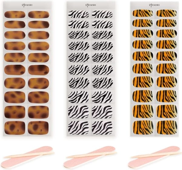 Gimeau - gel nail stickers - animal set 3 pack