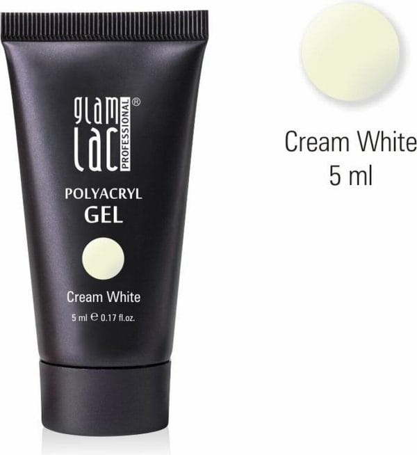 Glamlac Polygel - Polyacryl Gel Cream White 5ml- Professioneel product - Salon kwaliteit - Mini verpakking