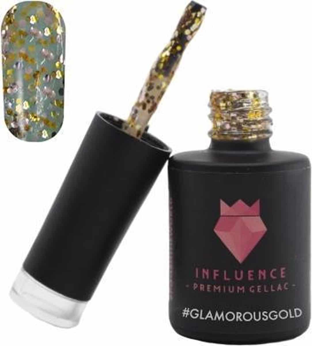 #glamorousgold - influence gellac - uv/led gellak - gel nagellak - gel lak - nailart - goud / glitter - 10 ml