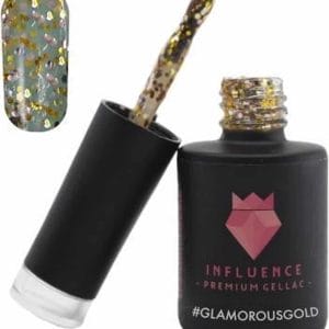 #Glamorousgold - Influence Gellac - UV/LED Gellak - Gel nagellak - Gel lak - Nailart - Goud / Glitter - 10 ml