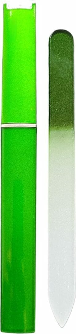 Glazen nagelvijl groen - 1 stuk - glasvijl met opbergdoosje - manicure - odaani