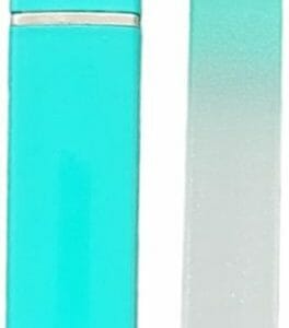 Glazen Nagelvijl Turquoise - 1 Stuk - Glasvijl met opbergdoosje - Manicure - oDaani