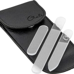 Glazen Nagelvijlen Set 3-delig met Etui, Glasvijl 12cm 9cm 6cm voor Vingernagels en Teennagels - Zachte Nagelverzorging voor Mannen en Vrouwen