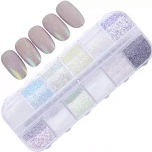 Glitter/ Sugar Poeder Nail Art Set - Gel / Acryl Nagels - 12 Stuks - Diverse kleuren - Nagel Decoratie Strass - ACTIEPRIJS!