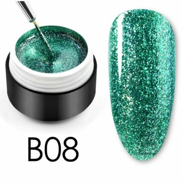 Glittergel B08 - UV gel - Gellak - Nagelverzorging - Nagelversiering - Nail art - Glitters