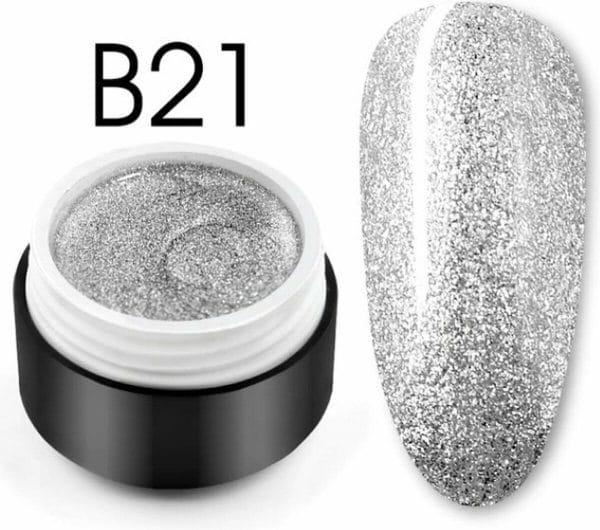 Glittergel B21 - Glitters - Nailart - Nail art glitters - Gellak - Nagelversiering - Nagelverzorging - Nail art tools - Glitter gellak - 5ml - Mooie glitters