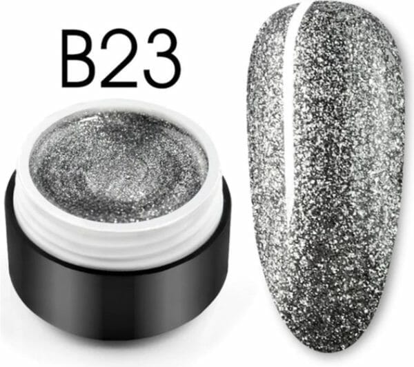 Glittergel b23 - glitters - nailart - nail art glitters - gellak - nagelversiering - nagelverzorging - nail art tools - glitter gellak - 5ml - mooie glitters