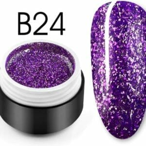 Glittergel B24 - Glitters - Nailart - Nail art glitters - Gellak - Nagelversiering - Nagelverzorging - Nail art tools - Glitter gellak - 5ml - Mooie glitters