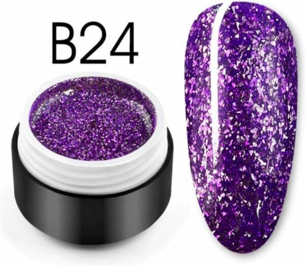 Glittergel b24 - glitters - nailart - nail art glitters - gellak - nagelversiering - nagelverzorging - nail art tools - glitter gellak - 5ml - mooie glitters