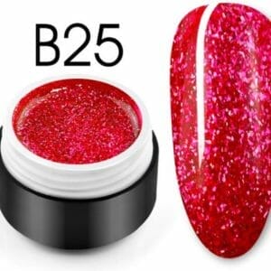 Glittergel B25 - Glitters - Nailart - Nail art glitters - Gellak - Nagelversiering - Nagelverzorging - Nail art tools - Glitter gellak - 5ml - Mooie glitters