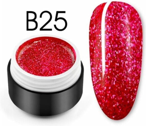 Glittergel b25 - glitters - nailart - nail art glitters - gellak - nagelversiering - nagelverzorging - nail art tools - glitter gellak - 5ml - mooie glitters