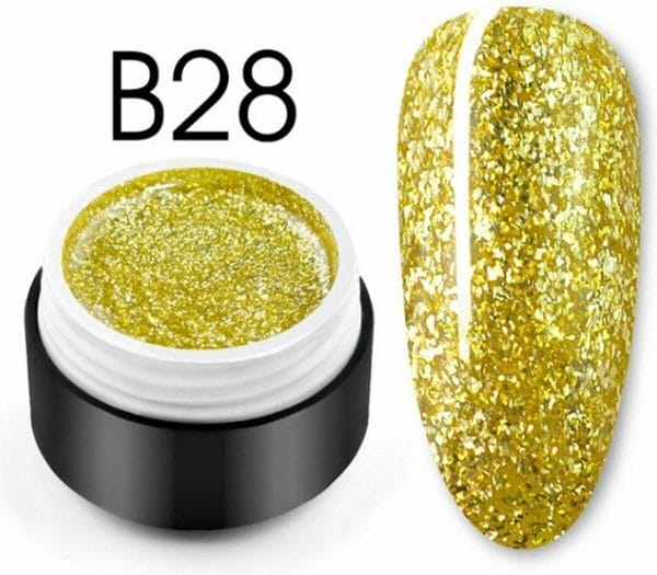 Glittergel B28 - Glitters - Nailart - Nail art glitters - Gellak - Nagelversiering - Nagelverzorging - Nail art tools - Glitter gellak - 5ml - Mooie glitters