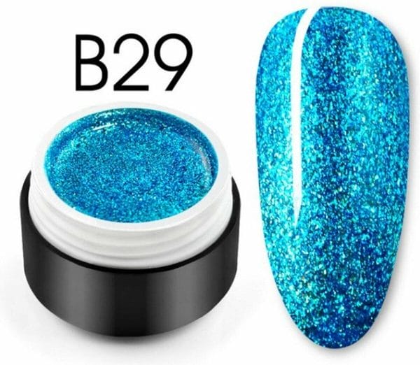 Glittergel B29 - Glitters - Nailart - Nail art glitters - Gellak - Nagelversiering - Nagelverzorging - Nail art tools - Glitter gellak - 5ml - Mooie glitters