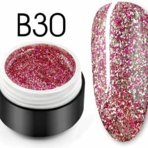 Glittergel B30 - Glitters - Nailart - Nail art glitters - Gellak - Nagelversiering - Nagelverzorging - Nail art tools - Glitter gellak - 5ml - Mooie glitters