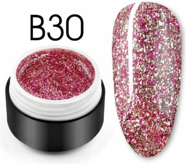 Glittergel b30 - glitters - nailart - nail art glitters - gellak - nagelversiering - nagelverzorging - nail art tools - glitter gellak - 5ml - mooie glitters