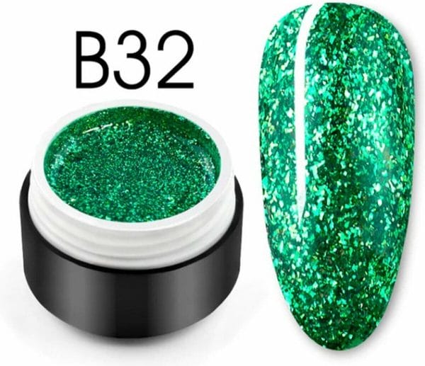 Glittergel B32 - Glitters - Nailart - Nail art glitters - Gellak - Nagelversiering - Nagelverzorging - Nail art tools - Glitter gellak - 5ml - Mooie glitters