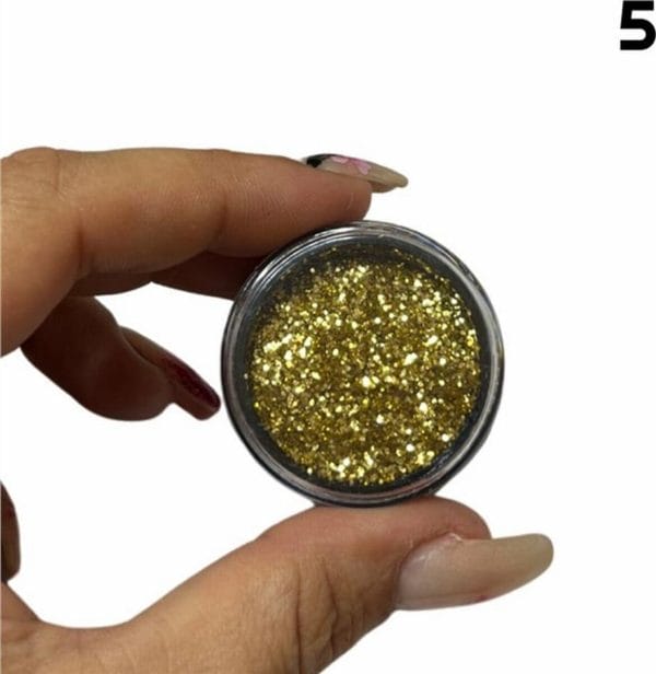 Glitters 15ml kleur 5 - Veel glitters - Nailart glitters - Losse glitters - Nails - Nagelstyliste - Acrylpoeder - Polygel - UV gel - Glitters mengen - Nagelsalon