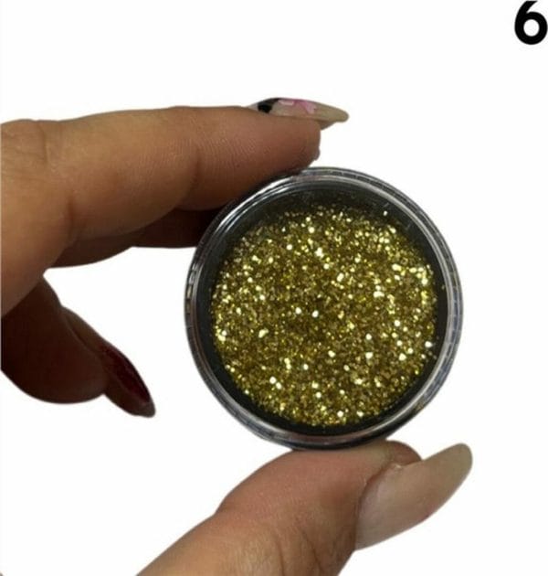 Glitters 15ml kleur 6 - veel glitters - nailart glitters - losse glitters - nails - nagelstyliste - acrylpoeder - polygel - uv gel - glitters mengen - nagelsalon