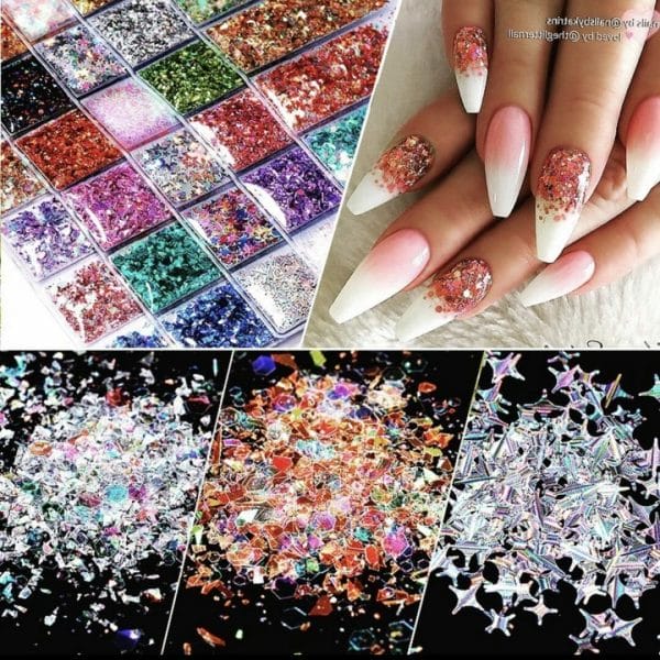Glitters Collecties - 5 pakjes - 30 varianten - Brilliant Glitters - Nail Artist - Nail Design - Nail Art -Nagel glitters - Nepnagels - Gelnagels - Acrylnagels - Manicure/Pedicure Handen en Voeten - Profesioneel
