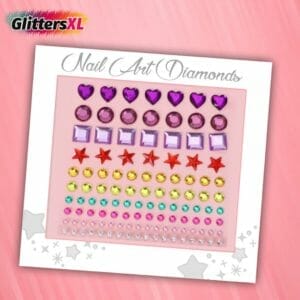 GlittersXL - Nail Art Diamonds (115 Diamantjes Regenboog) [Zelfklevend Nagel Steentjes Decoratie Versiering - Manicure Kunstnagels Nepnagels - Acryl Nagels Rhinestone Rhine Stones]