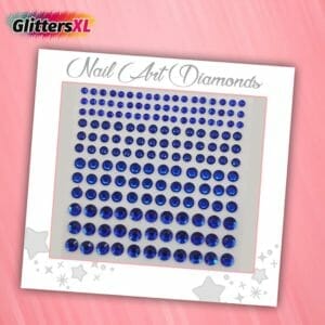 GlittersXL - Nail Art Diamonds (165 Diamantjes Blauw) [Zelfklevend Nagel Steentjes Decoratie Versiering - Manicure Kunstnagels Nepnagels - Acryl Nagels Rhinestone Rhine Stones]