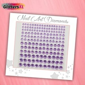 GlittersXL - Nail Art Diamonds (165 Diamantjes Lila) [Zelfklevend Nagel Steentjes Decoratie Versiering - Manicure Kunstnagels Nepnagels - Acryl Nagels Rhinestone Rhine Stones]