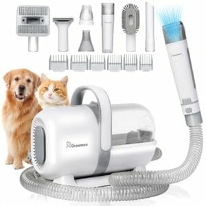 Groomzo Professionele 7-in-1 Hondentondeuse dikke vacht - Dierentondeuse - Zuigen & Trimmen - Complete Set - Fluisterstil - Katten & Honden Trimset