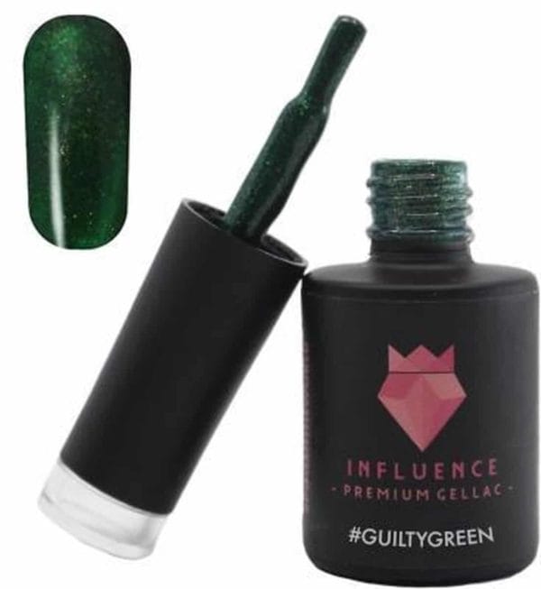 #guiltygreen - influence gellac - uv/led gellak - gel nagellak - gel lak - groen - glitter - 10 ml