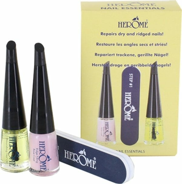 Herome 3 in 1 manicure met base coat, nagelvijl en voedende nagelolie - nagelverzorging voor egale en flexibele nagels