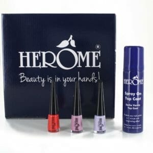 Herome Take Away Nail Colours Boost Set - Cadeau Set - Spray On Top Coat & 3 Take Away Nail Colours Nagellak - Travelsize