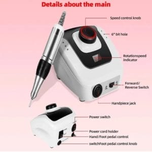 Hoge Snelheid Nagelboormachine 32W 35000Rpm Polijstmachine Nail Art Boor Pen Machine Acryl Nail Boor Manicure Pedicure Machine