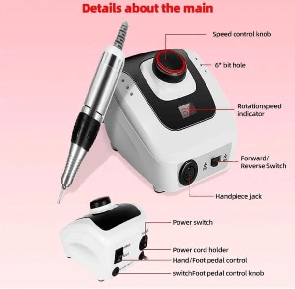 Hoge snelheid nagelboormachine 32w 35000rpm polijstmachine nail art boor pen machine acryl nail boor manicure pedicure machine