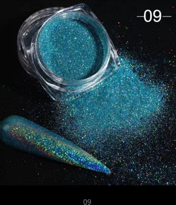 Holografische Glitter Poeder Azul / licht blauw - Nail Art - Rhinestones
