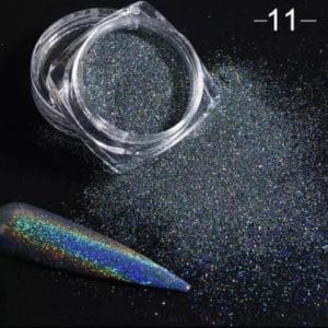 Holografische Glitter Poeder Donker Grijs Zilver Chrome Glitter - Nail Art - Rhinestones