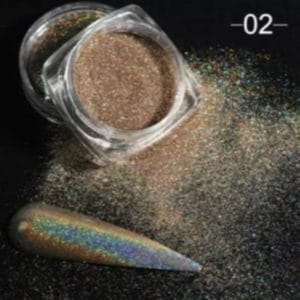 Holografische Glitter Poeder Goud / Champagne - Nail Art - Rhinestones