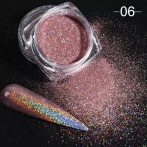 Holografische Glitter Poeder Licht Roze / Licht Rosé - Nail Art - Rhinestones