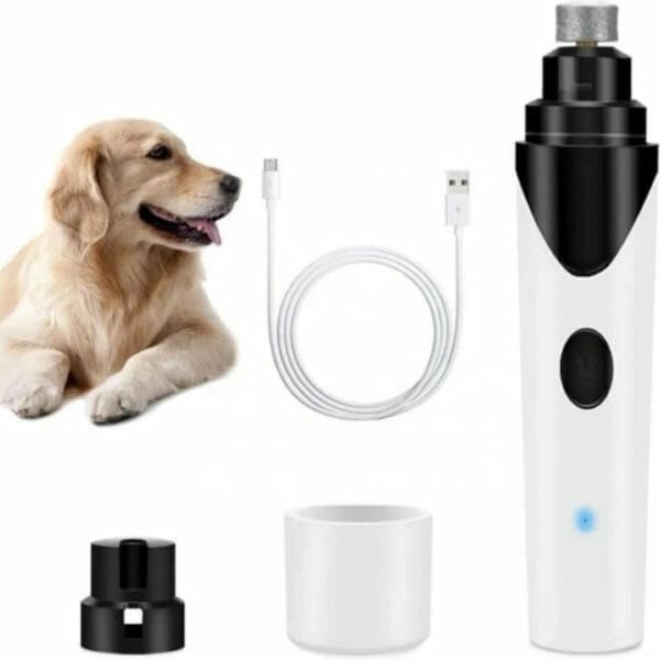 Honden nagelknipper -electrische nagel vijl voor huisdieren - nagelschaar - trimmer - oplaadbaar - draadloos honden/katten/dieren - wit