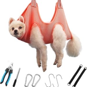Hondenverzorgingshangmatset voor kleine honden en katten Pet Claw Grooming Kit - XS-maat, hangend harnas voor nageltrimmer, klauwtrimmer, huisdierverzorging