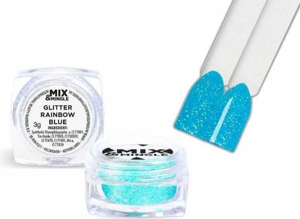 IBP Mix & Mingle Nail Art glitter rainbow blue 3gr