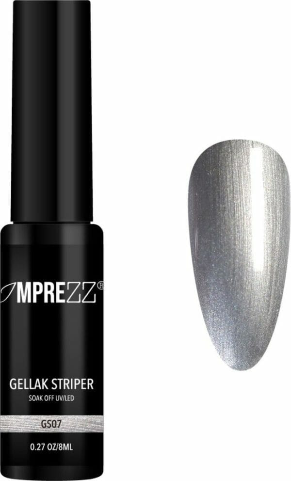 Imprezz® gellak striper gs07 zilver metallic 8 ml